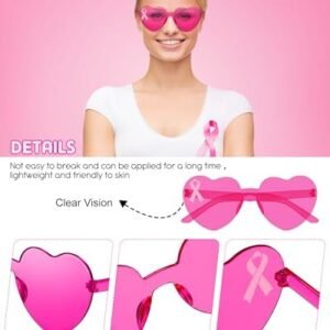 12 Pairs Pink Heart Sunglasses for Breast Cancer Awareness