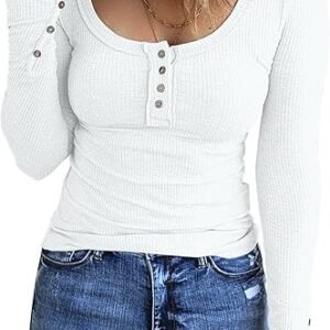 Chic Kissfix Women's Ribbed Henley Top for Fall 2024