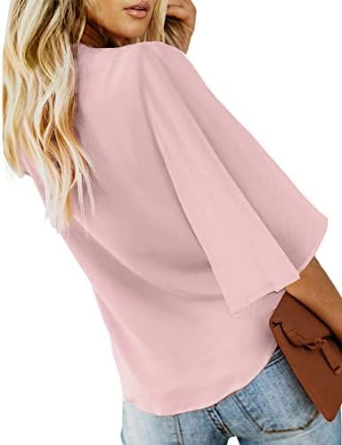 Chic Luvamia Women's V Neck Tie Knot Blouse