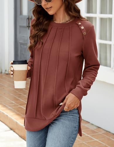 Chic Odosalii Women's Pleated Crewneck Sweatshirt