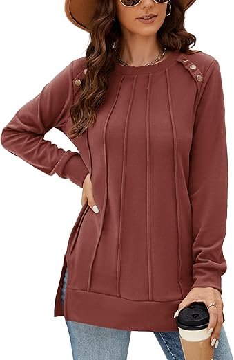 Chic Odosalii Women's Pleated Crewneck Sweatshirt