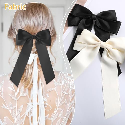 Chic Satin Hair Bows Set for Women & Girls