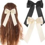 Chic Satin Hair Bows Set for Women & Girls
