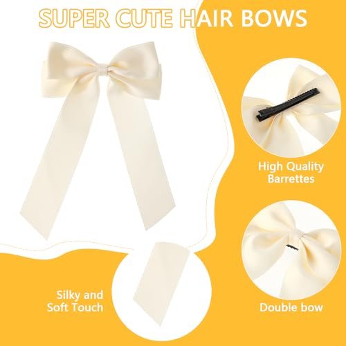 Chic Satin Hair Bows Set for Women & Girls