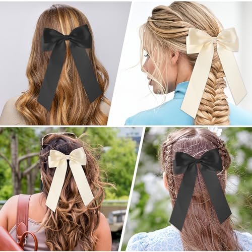 Chic Satin Hair Bows Set for Women & Girls