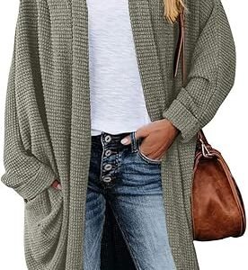 Cozy Oversized Waffle Knit Cardigan for Fall