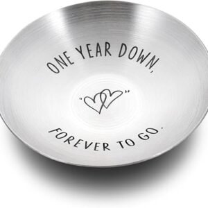 Elegant 1st Anniversary Engraved Jewelry Dish for Couples