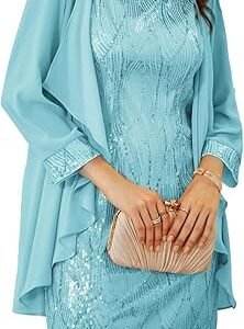 Elegant GRACE KARIN Sequin Dress & Jacket Set