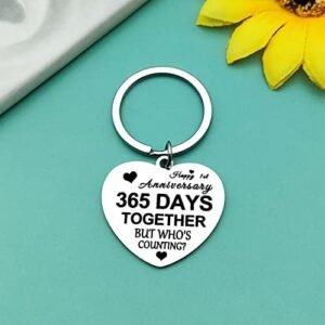 Happy 1st Anniversary Keychain - Perfect Couple Gift