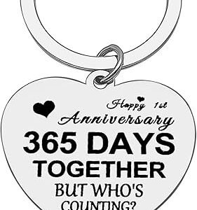 Happy 1st Anniversary Keychain - Perfect Couple Gift