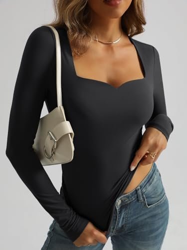 Trendy Queen Sweetheart Neck Crop Top for Fall 2024