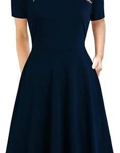 Vintage Floral A-Line Dress with Pockets for Every Occasion