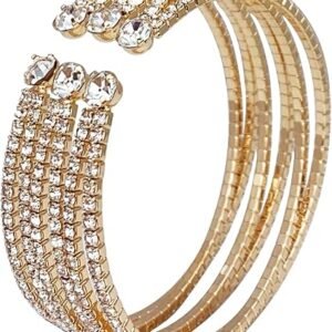 YBMYCM Bling Rhinestone Cuff Bracelet for Women